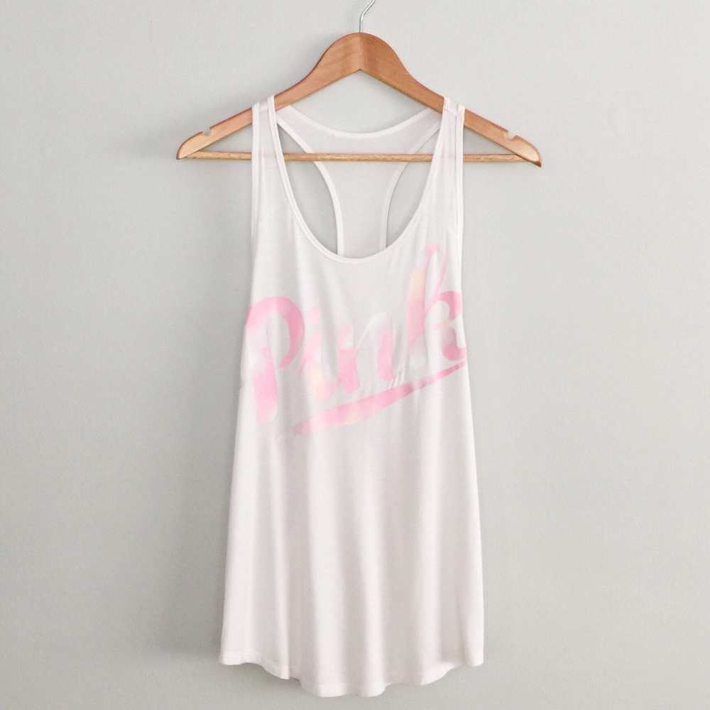 PINK Racerback Logo Tank